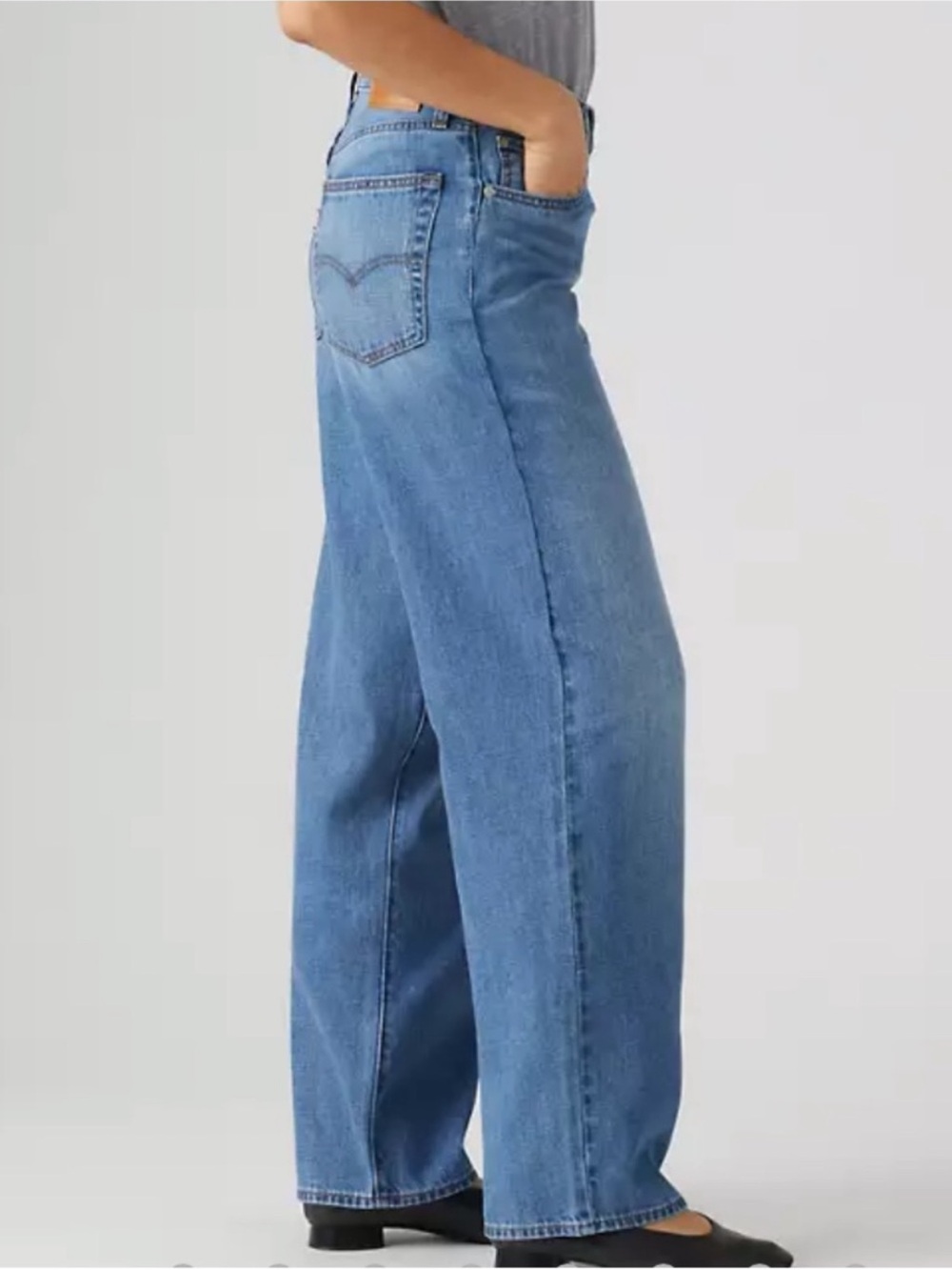 Levi's 28 x 30 Jeans Premium Baggy Dad Linen + Denim Lightweight Medium Wash NWT - Picture 9 of 15
